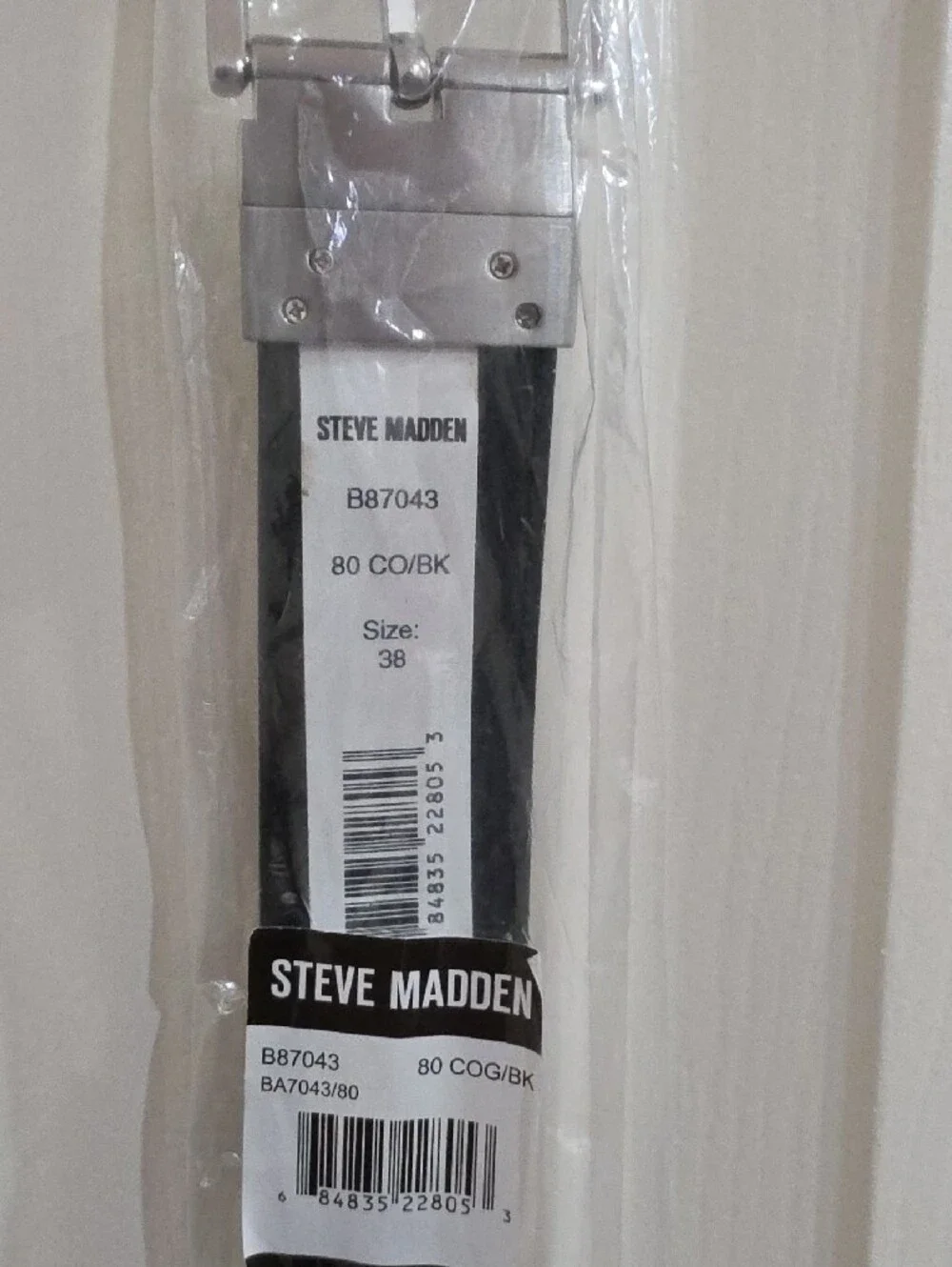 Steve Madden Brown/Black Reversible Leather Belt with Silver Buckle - Size 38